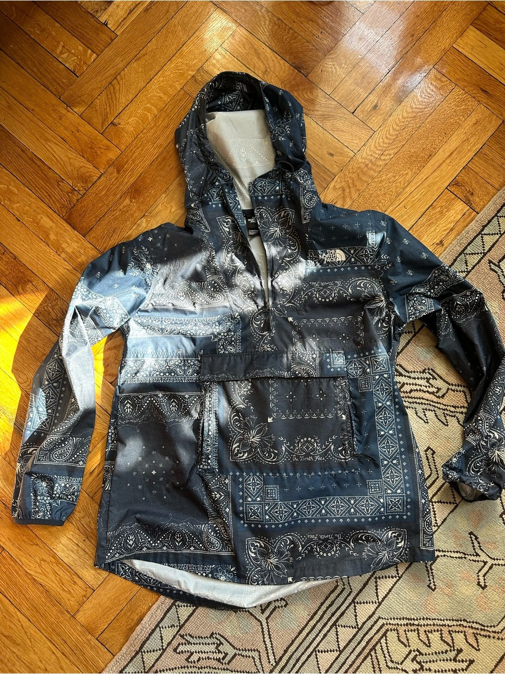 North Face Navy Bandana Print Anorak